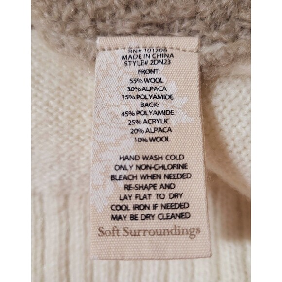 Soft Surroundings Women Colorblock Pullover Sweater Wool Alpaca Quiet Luxury New - Picture 2 of 11